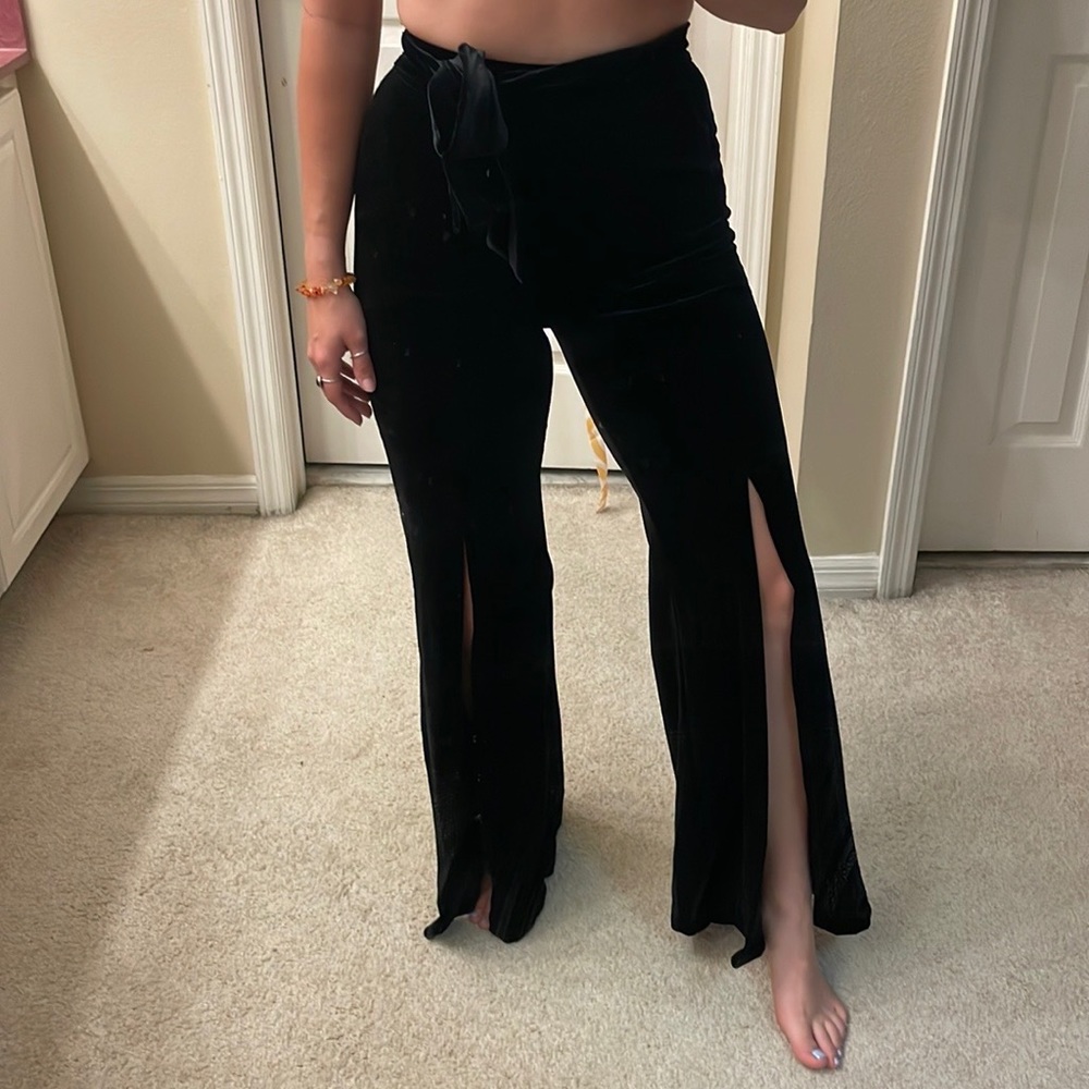 Velvet flare pants